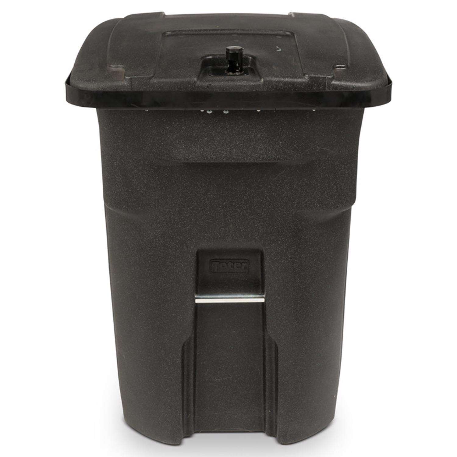 Toter Bear Tough 96 Gallon Outdoor Garbage Can with Wheels and Locking Lid