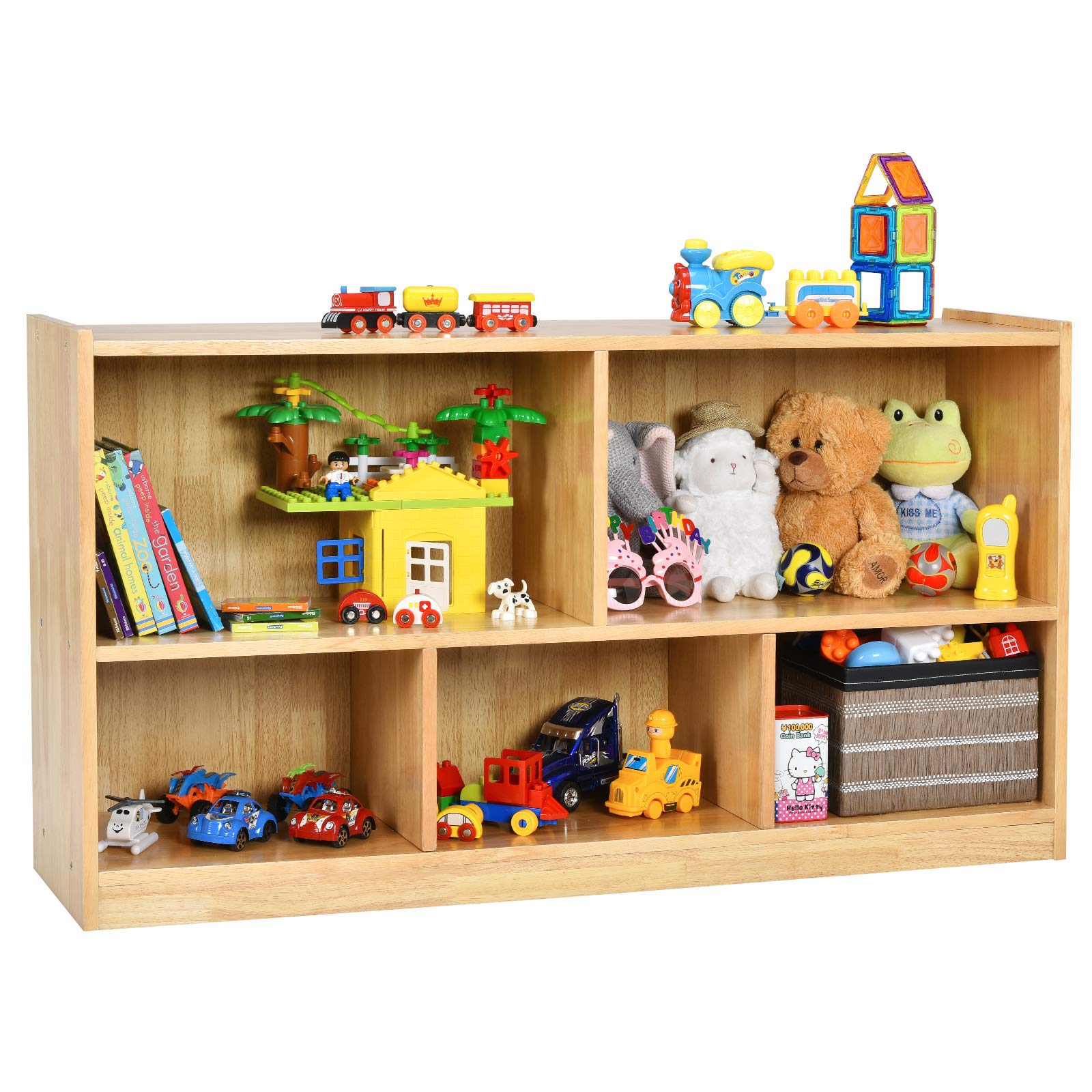 Costzon 2-Shelf Bookcase for Kids, School Classroom Wooden Storage Cabinet for Organizing Books Toys