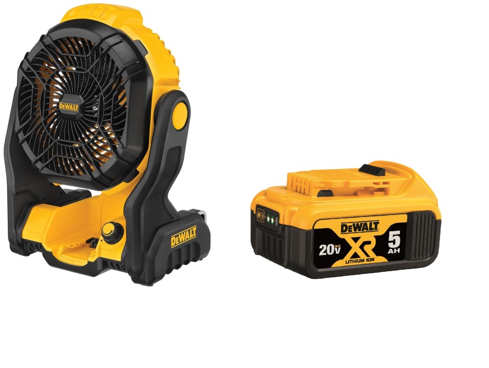 DEWALT 20V MAX Jobsite Fan with 5Ah Battery Bundle ;