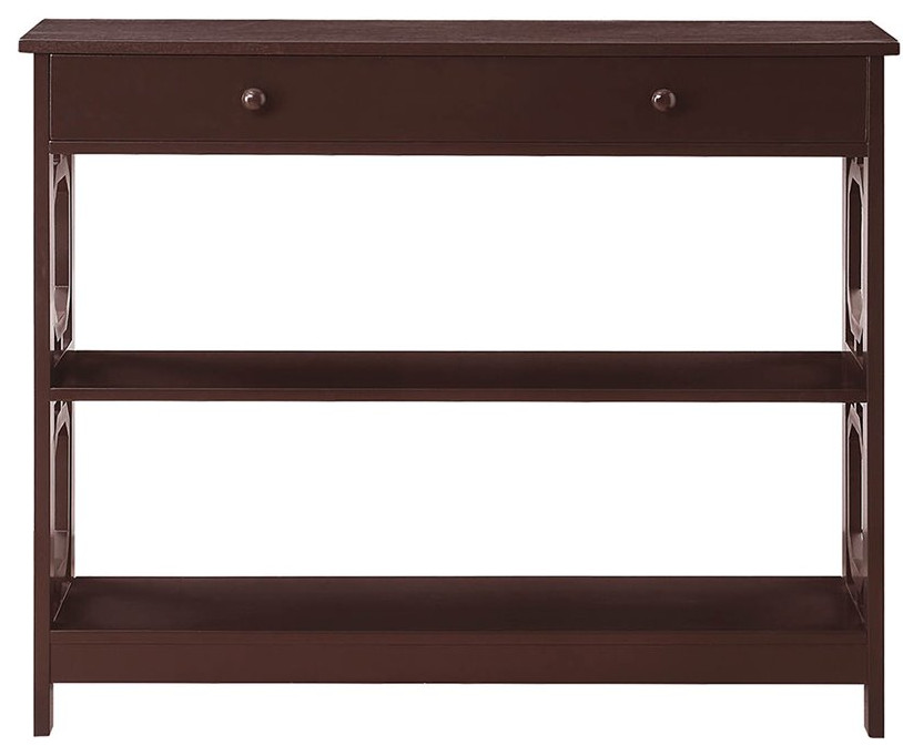 Convenience Concepts Omega Storage Console Table in Black Wood Finish   Transitional   Console Tables   by Homesquare  Houzz