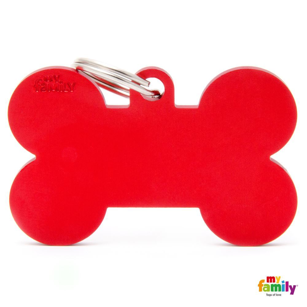 X-Large Red Bone Aluminum Tag