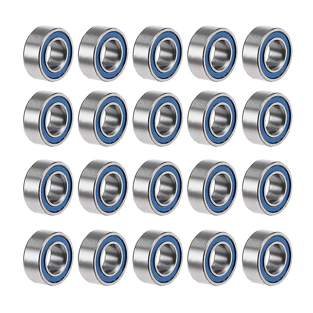 20pcs Mr105-2rs 5x10x4mm Ball Bearing Steel Double-shielded Miniature Ball Bearings，blue