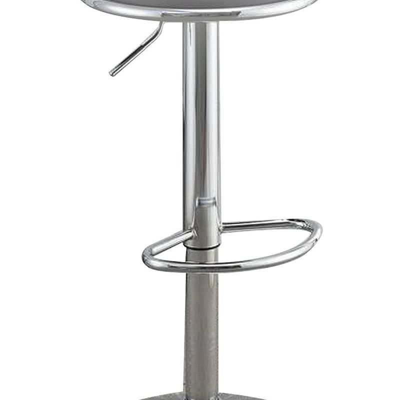 Adjustable Barstool with Round Seat and Stalk Support， Set of 2， Gray