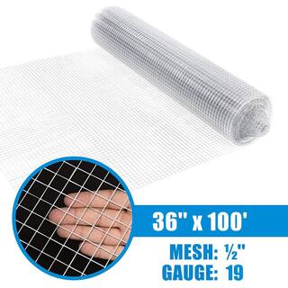 Fencer Wire 12 in. x 3 ft. x 100 ft. 19-Gauge Hardware Cloth Metal Wire Mesh Galvanized Welded Cage Wire CA19-3X100MF12@HD