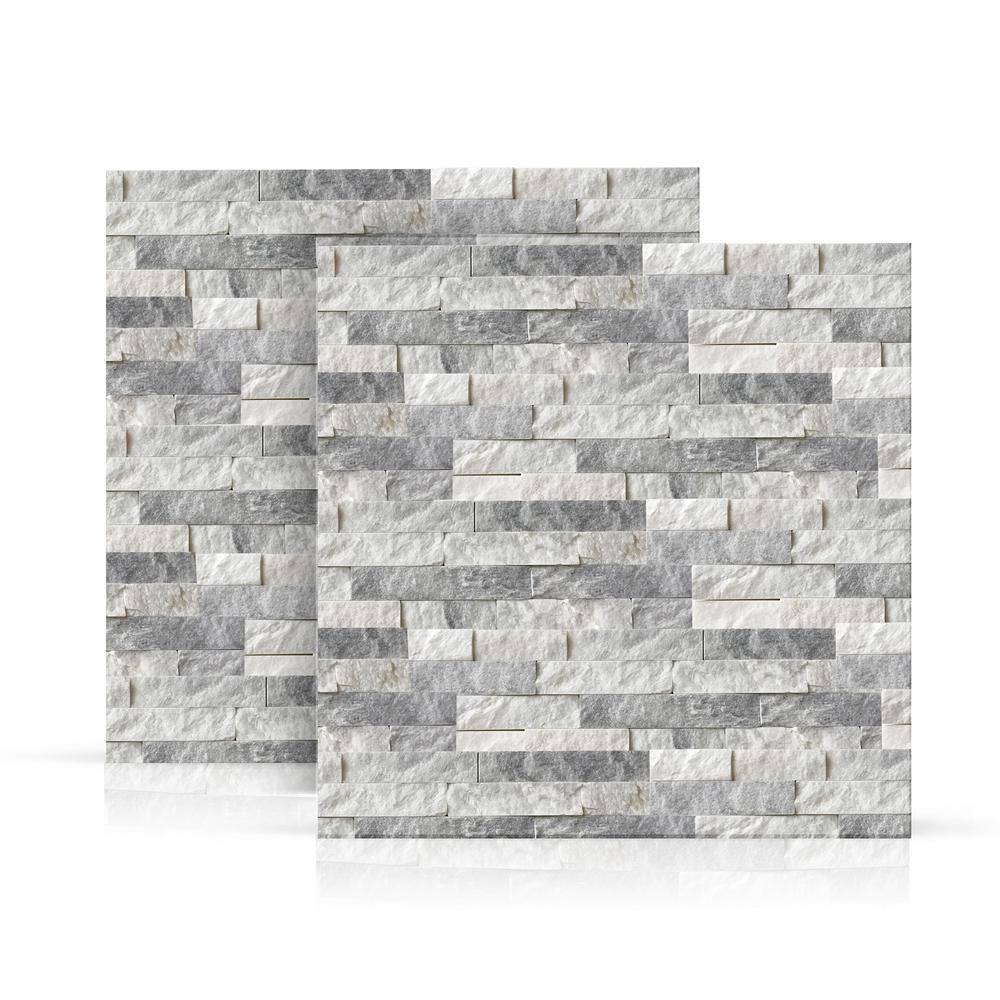 Prestige Stone  Granite Alaska White 6 x 24 in. Natural Stacked Stone Veneer Panel Siding ExteriorInterior Wall Tile (2-Boxes12.84 sq. ft.) TSAL-F-2