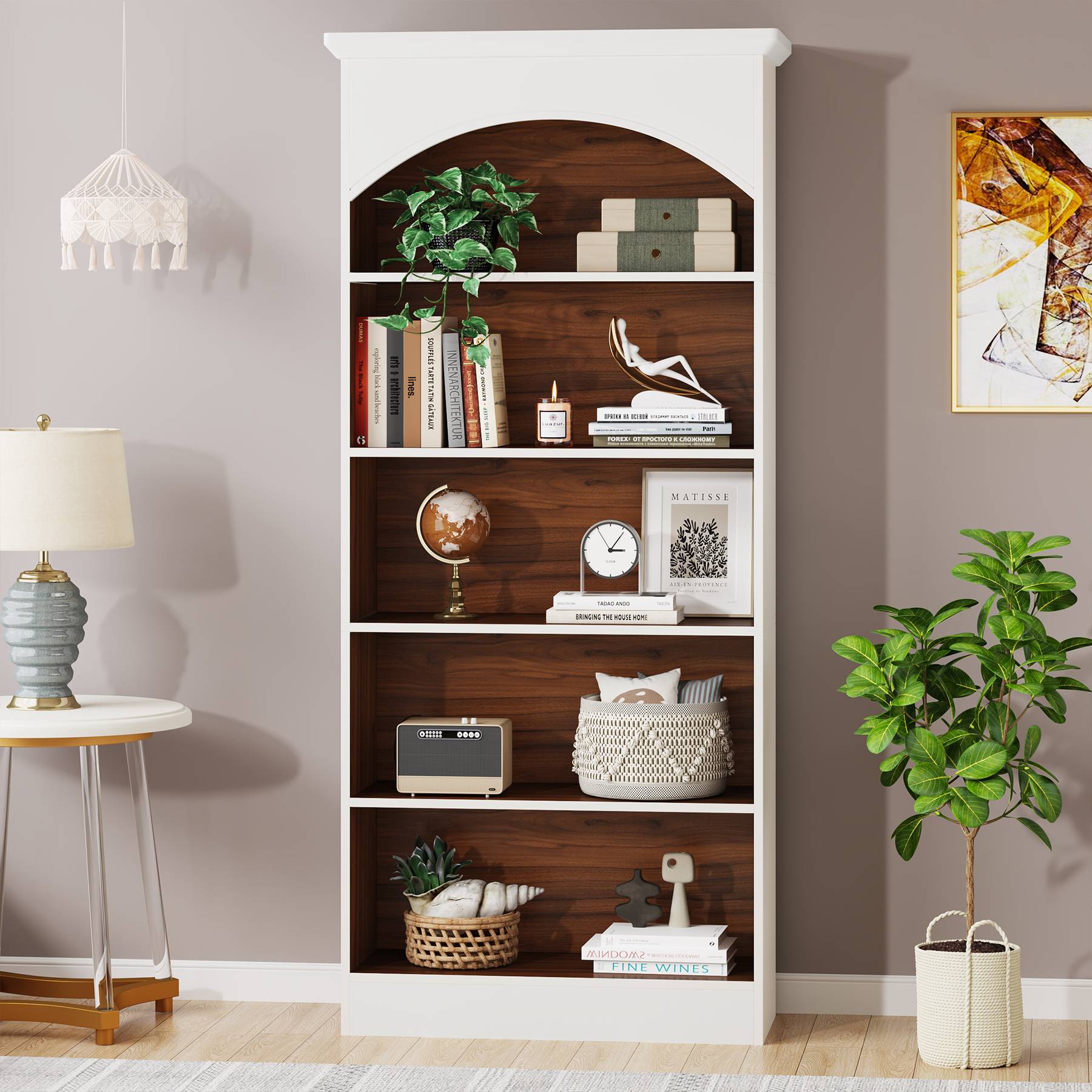 5-Shelf Bookcase, 70.9