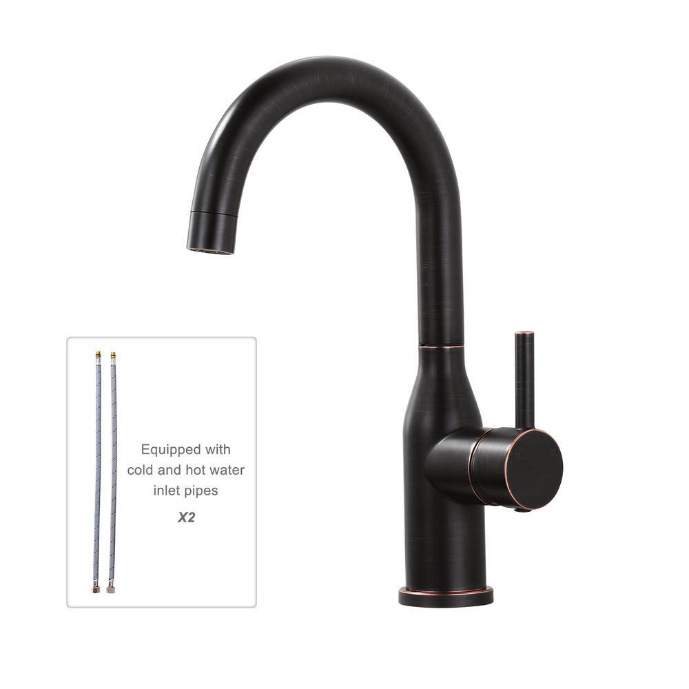 ALEASHA Single Handle Bar Sink  Faucet Deckplate Not Included in Oiled-Rubbed Bronze AL-2C02RB