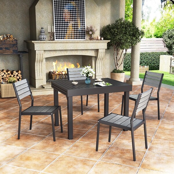 VredHom Aluminum Extendable Outdoor Patio Dining Table