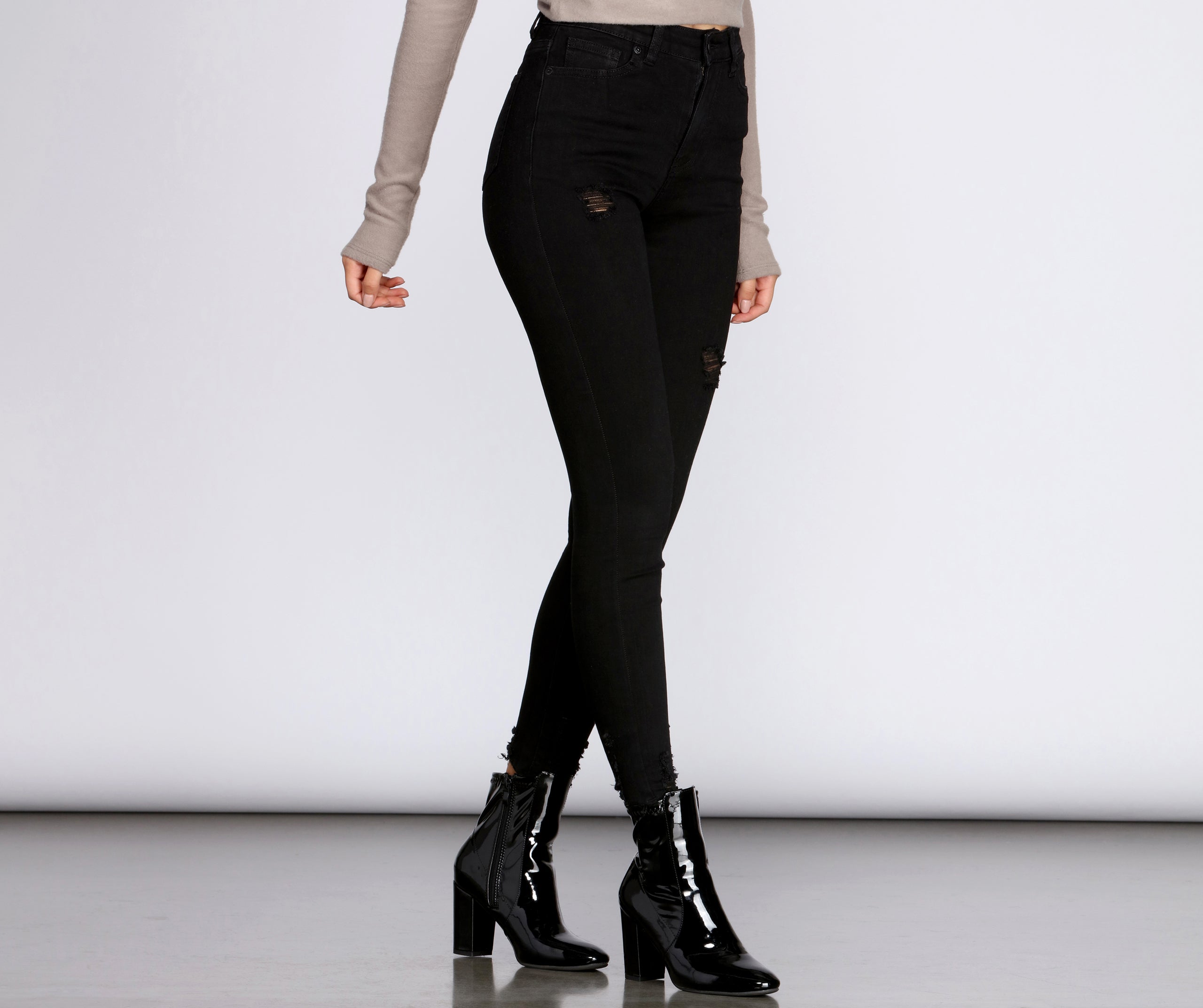 High Rise Skinny Cropped Jeans