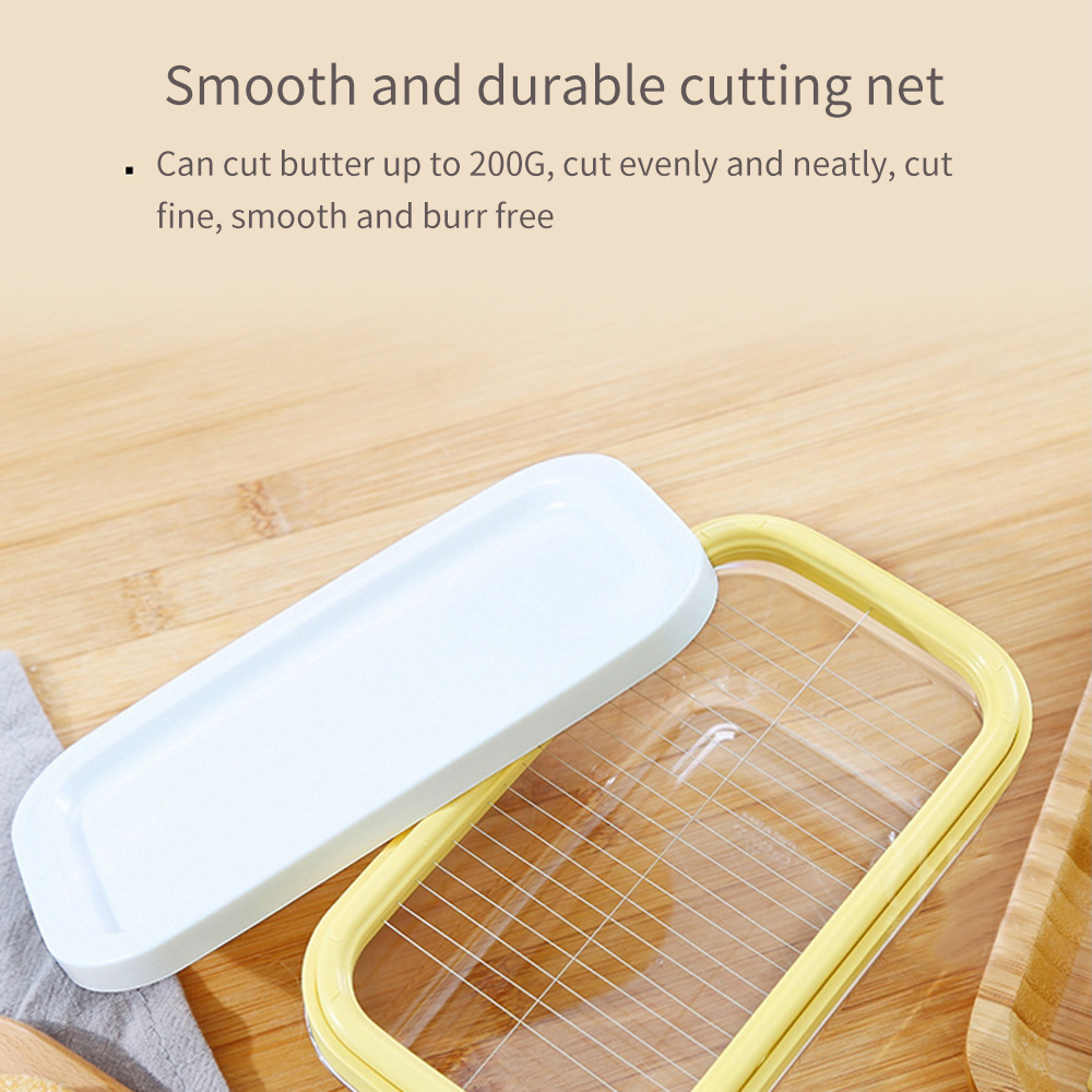 Plastic Butter Dish With Slicer For Easy Cutting BPA Free Butter Box With Lid 2 In 1 Clear Butter Container