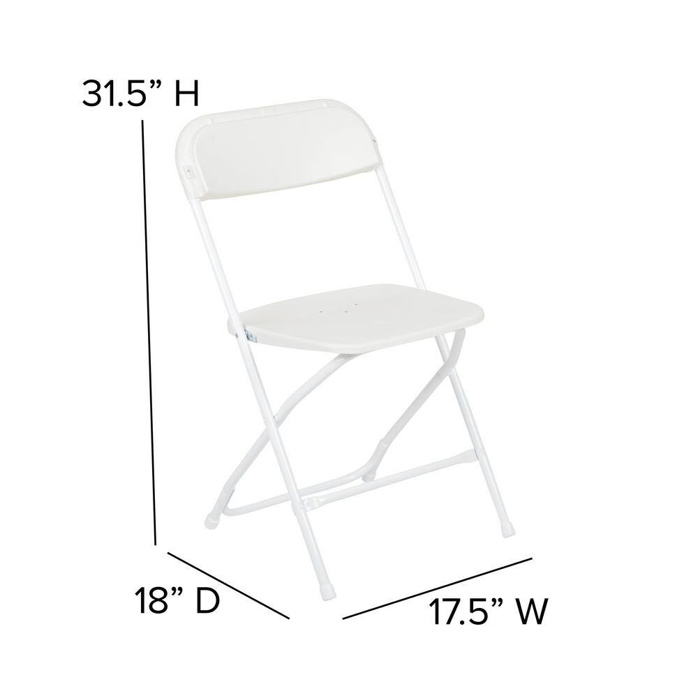 Carnegy Avenue White Metal Folding Chair (Set of 10) CGA-LE-3590-WH-HD