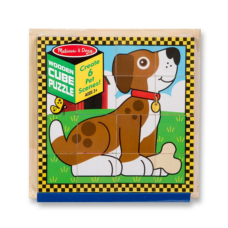 Melissa and Doug Pets Wood Cube Puzzle