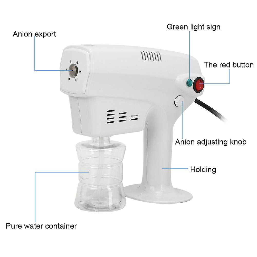 Electric Spray Gun Adjustable Humidification Nano Sprayer Blue Light 1200w 300ml Capacity Us Plug 110vac