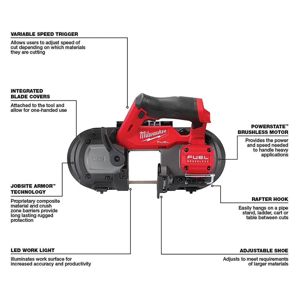 Milwaukee M12 FUEL Compact Band Saw Bare Tool 2529-20 from Milwaukee