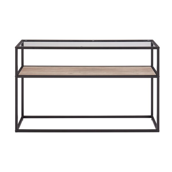 Glass Console Sofa Table， Modern Open Hallway Table， Narrow Entryway Table