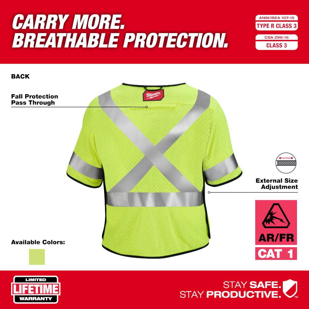 Milwaukee Safety Vest AR/FR Cat 1 Class 3 Breakaway 48-73-5231M910 from Milwaukee