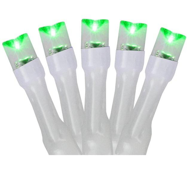 Northlight Battery Operated Led Christmas Lights Green 9 5 x27 White Wire 20ct