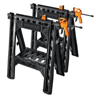 Worx 6 in. x 27 in. x 33 in. Plastic Workbench in Black WX065