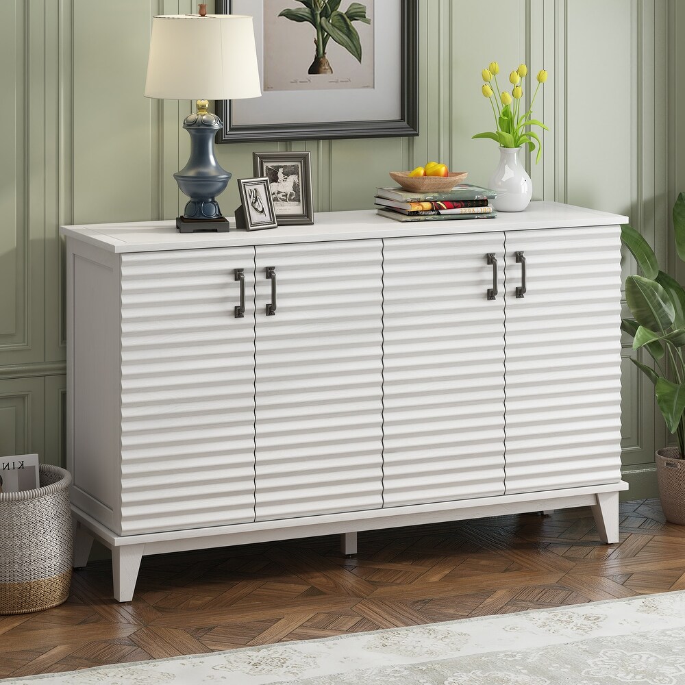 4 Doors Sideboard Large Storage Buffet with Adjustable Shleves