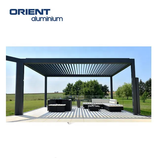 Factory Wholesale Large Gazebo Outdoor Sunshade Waterproof Pergola Aluminium Bioclimatic 4x3