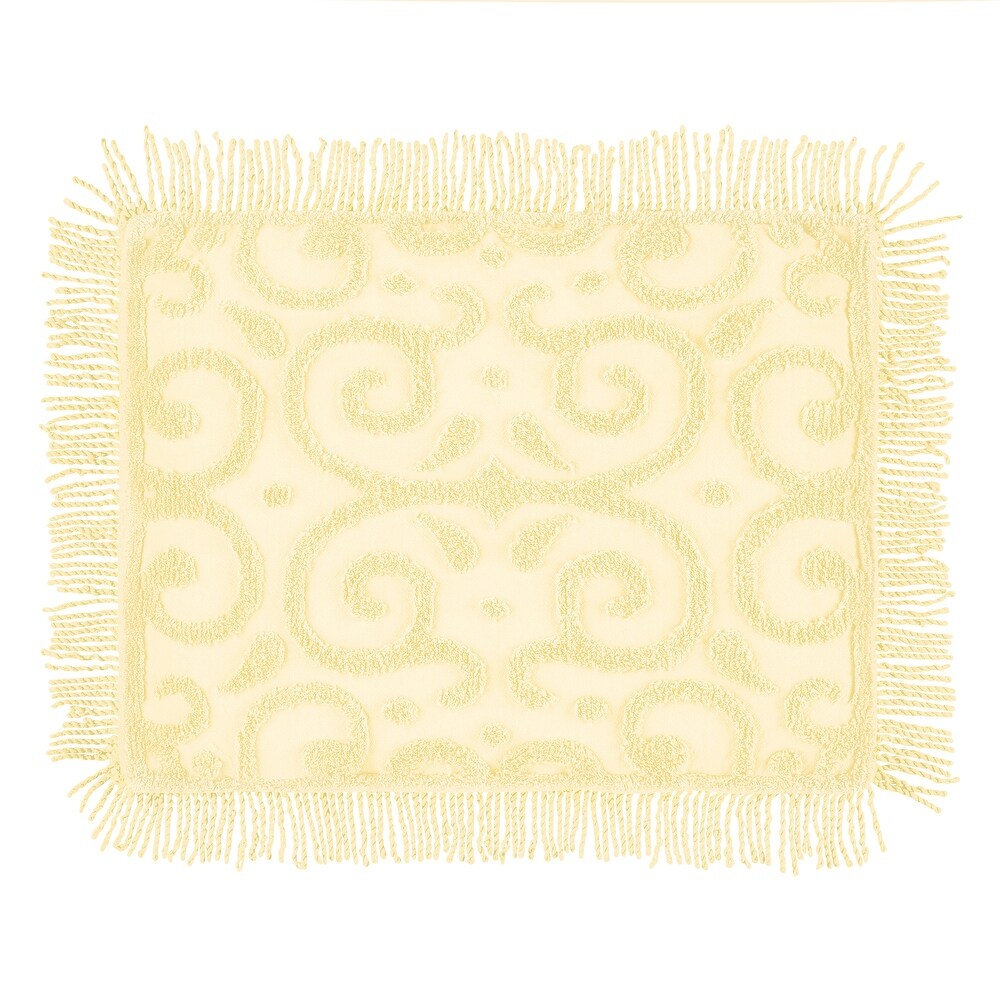 Leila Tufted Scroll Design Chenille Pillow Sham