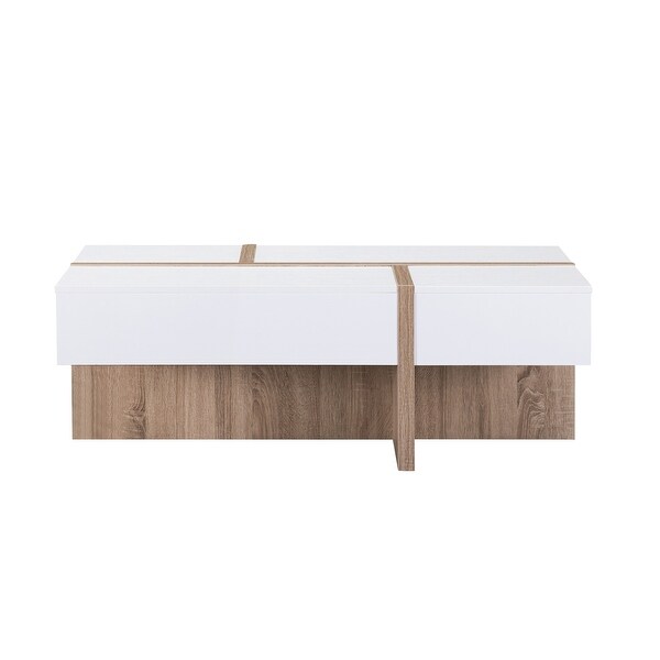 Furniture of America Lexa Modern White 47-inch Storage Coffee Table