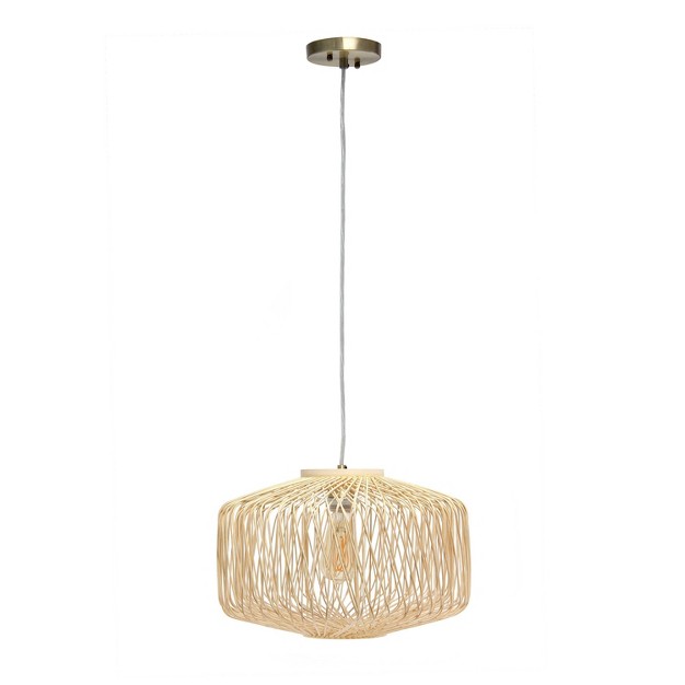 Circular Rattan Pendant Light Beige Lalia Home