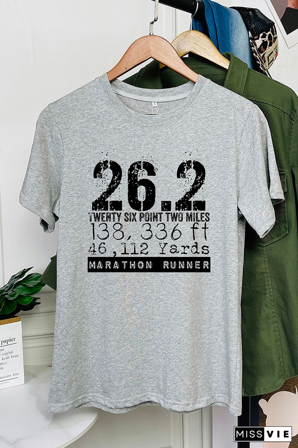 26.2 Miles Shirt Boston Marathon Short Sleeve Graphic Tee Wholesale