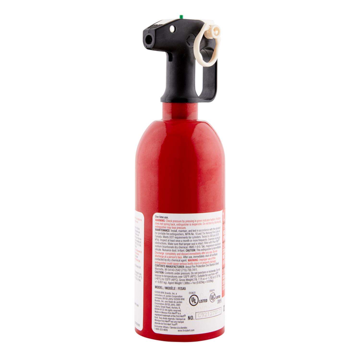 First Alert 2 lb Fire Extinguisher For Auto US DOT Agency Approval