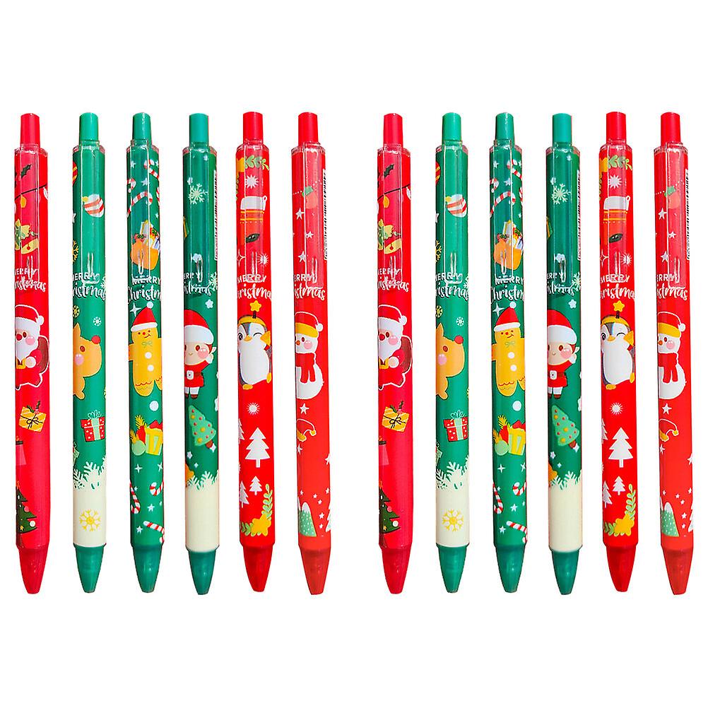 12pcs Christmas Themed Gel Pens Lovely Signature Pens For Students(random Style)