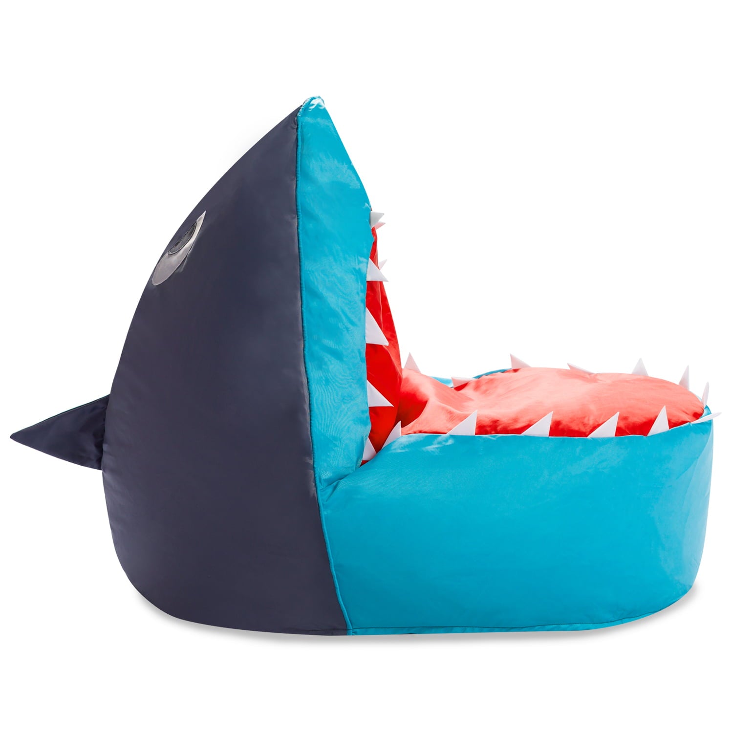 Posh Creations Bean Bag Chair, Soft Shark Lounger, Kids, 2.5 ft, Blue