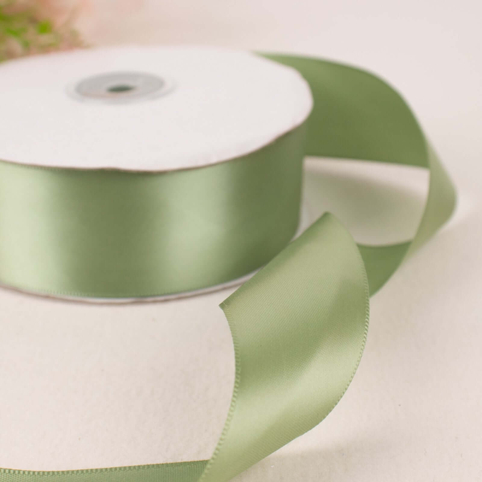 Sage Green Single Face Decorative Satin Ribbon 50 Yards 1.5