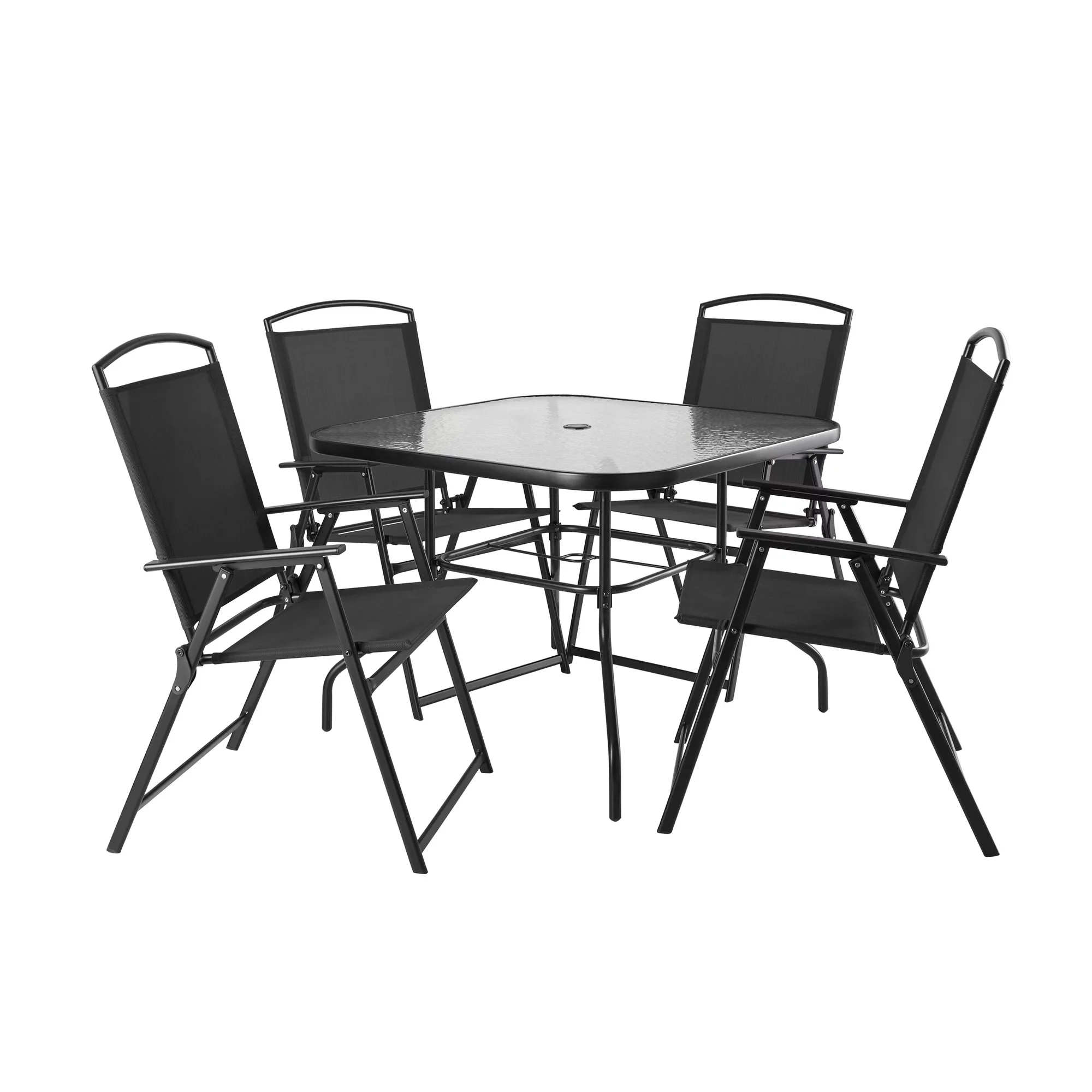 Mainstays Albany Lane 6-Piece Outdoor Patio Dining Set， Black