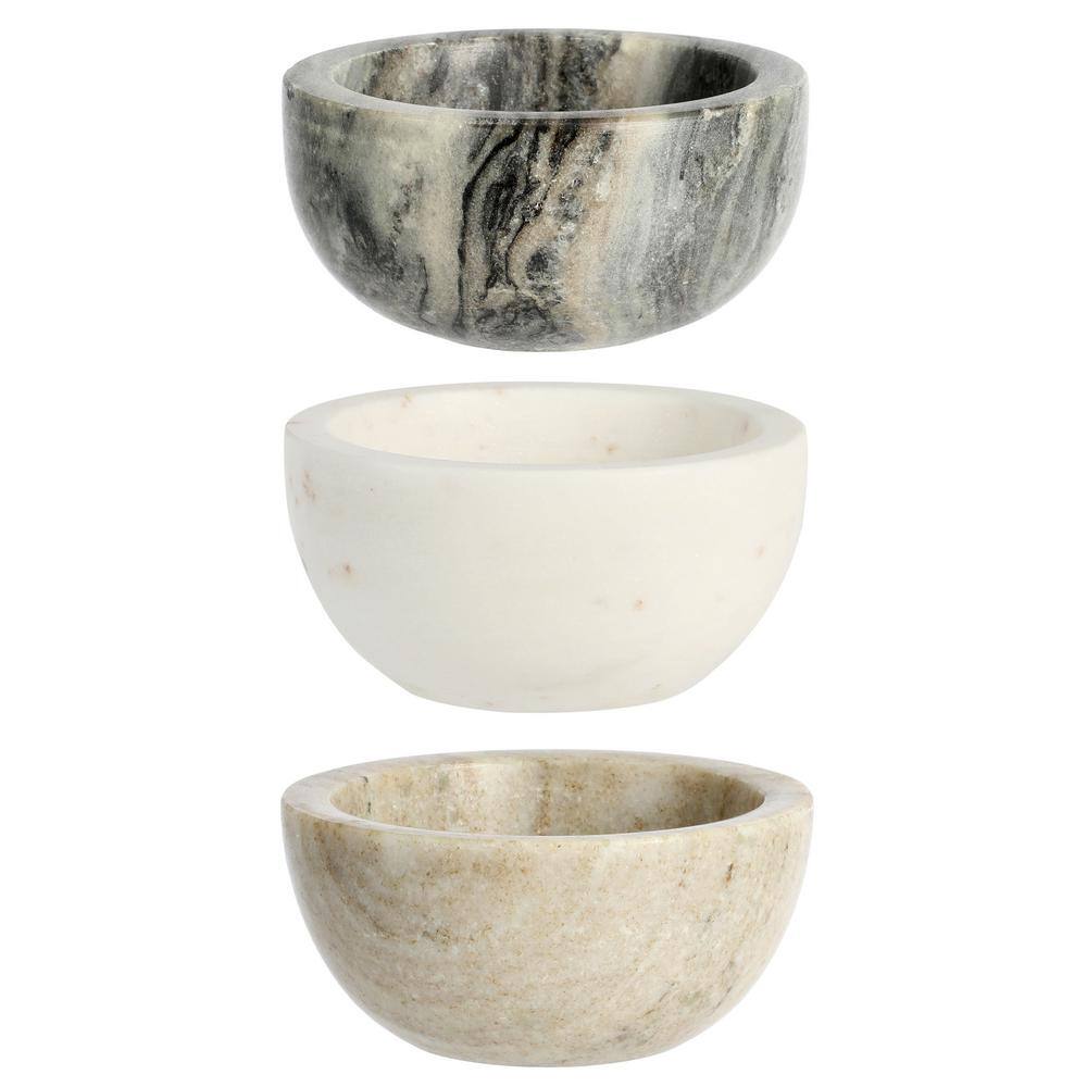 Laurie Gates California Designs Marble and Mango Wood 4 Piece Condiment Divided Serving Dishes and Paddle Board Set 985119106M