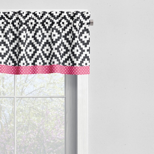 Bacati Love Black fuschia Window Valance