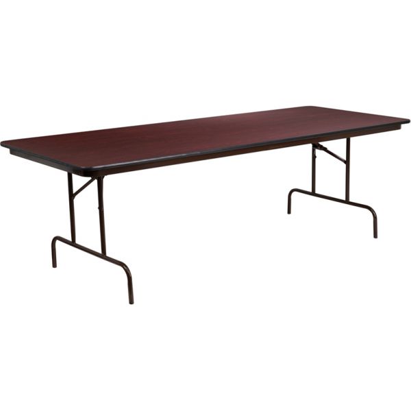 Floyd 8-Foot High Pressure Mahogany Laminate Folding Banquet Table