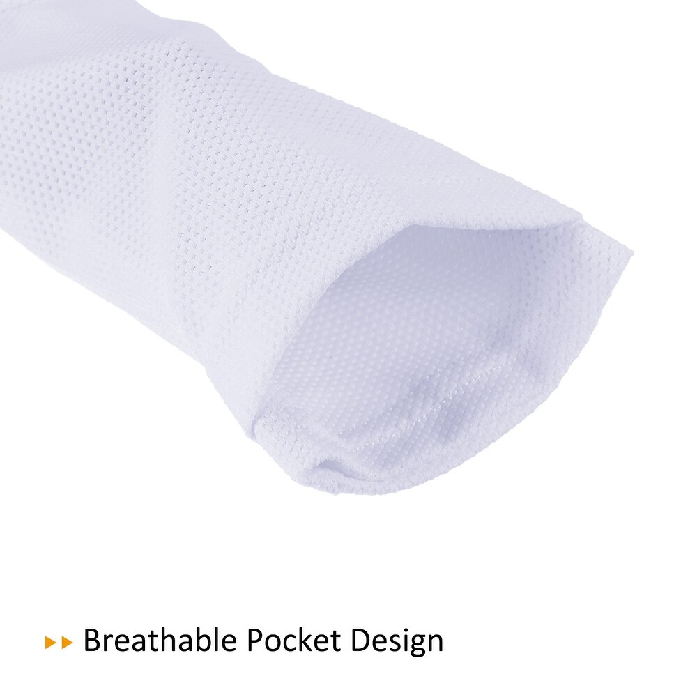 Size L Soccer Shin Guard Socks  2 Pack Breathable Sleeves for Running  White