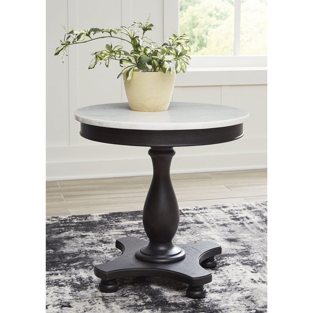 Signature Design by Ashley Henridge Black and White Accent Table   24\