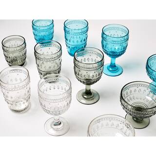 Euro Ceramica Fez 4-Piece 12 oz. Turquoise Wine Glass Set GL-FZ81170TQ