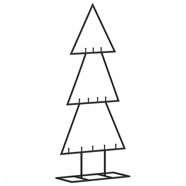 vidaXL Christmas Tree Modern Metal Ornament Tree Stand for Decoration Black