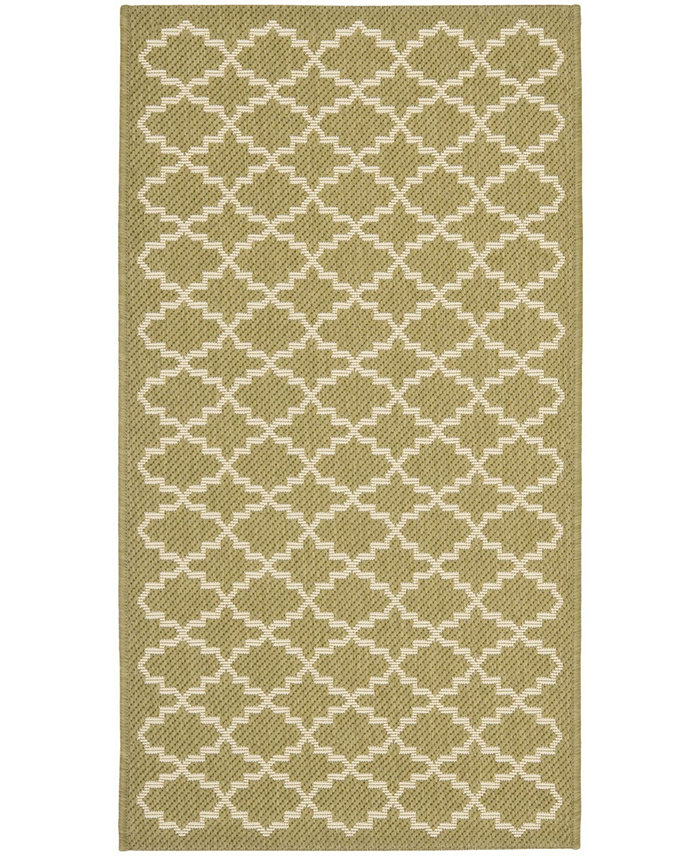 Safavieh Courtyard CY6919 Green and Beige 2'7 x 5' Sisal Weave Outdoor Area Rug