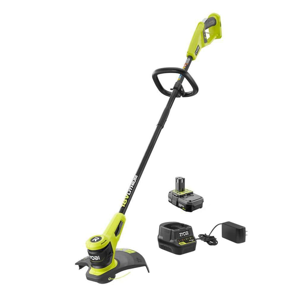 RYOBI ONE+ 18V 12 in. Cordless Battery String Trimmer with 2.0 Ah Battery and Charger P20100