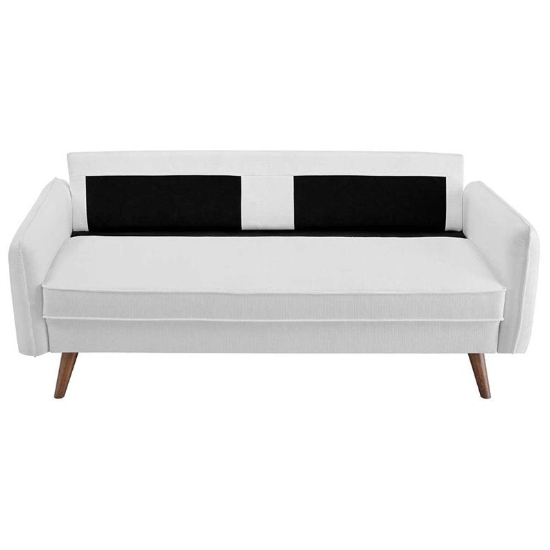 Maddie Home City Loft Contemporary Modern Fabric Sofa in White