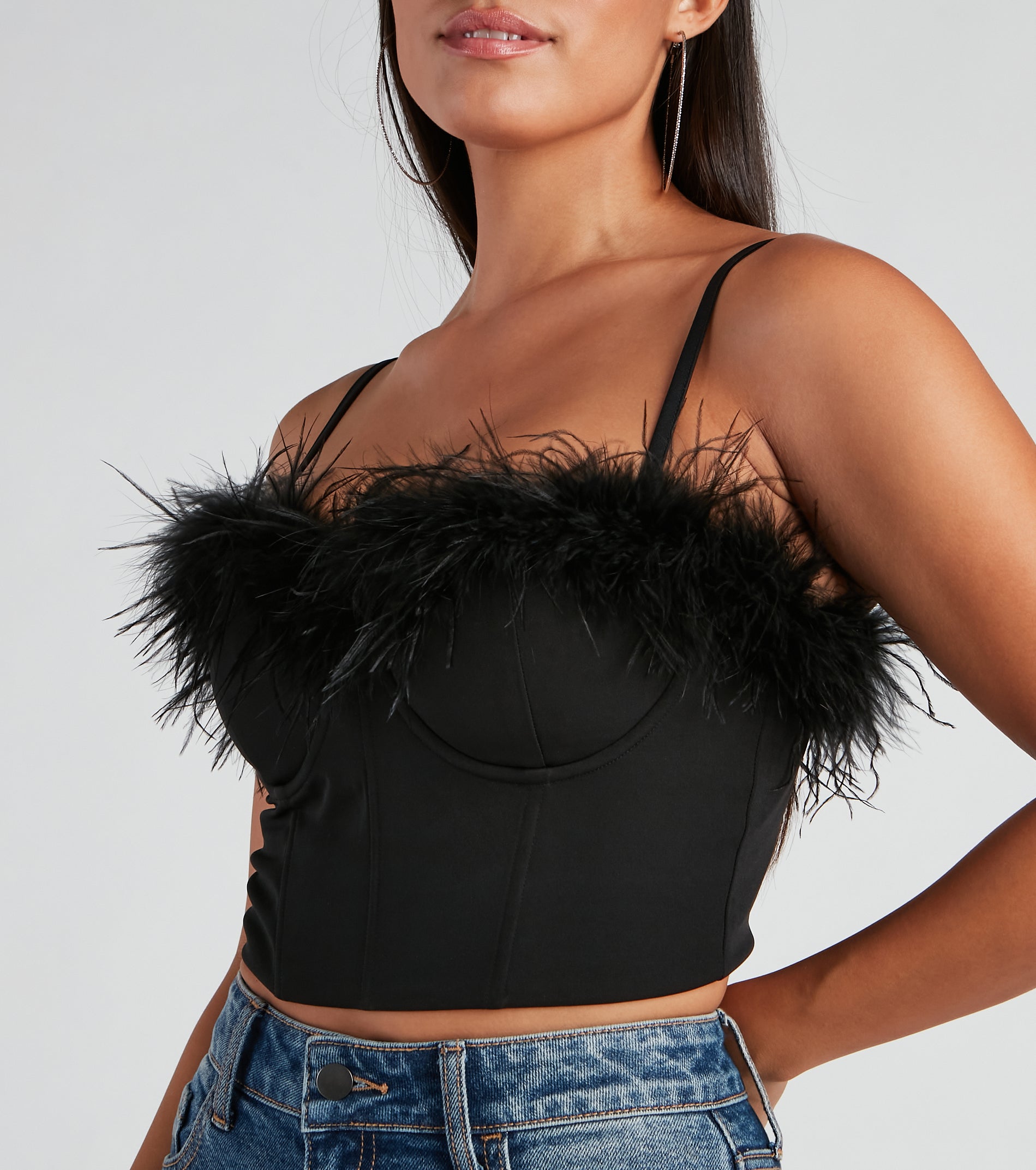 So Fine Marabou Trim Corset