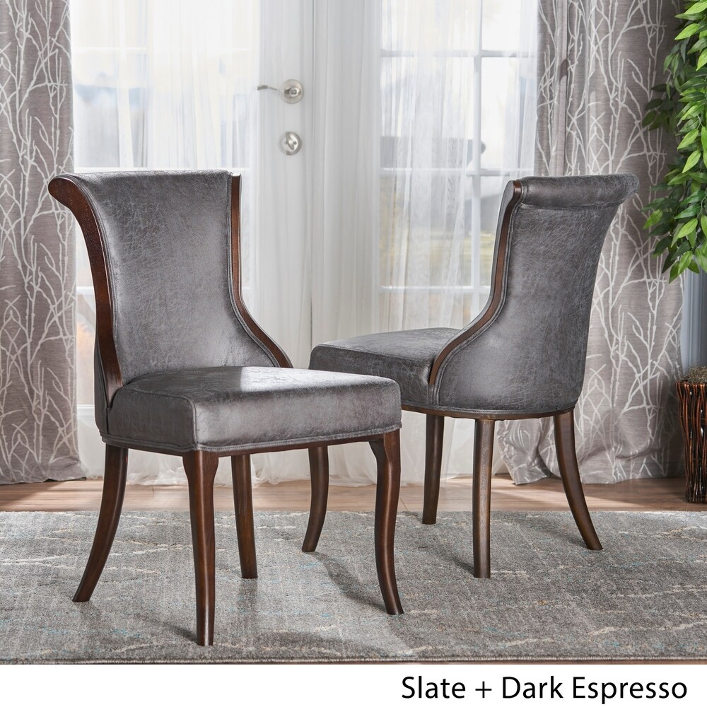 Lexia Microfiber Dining Chair (Set of 2) by Christopher Knight Home