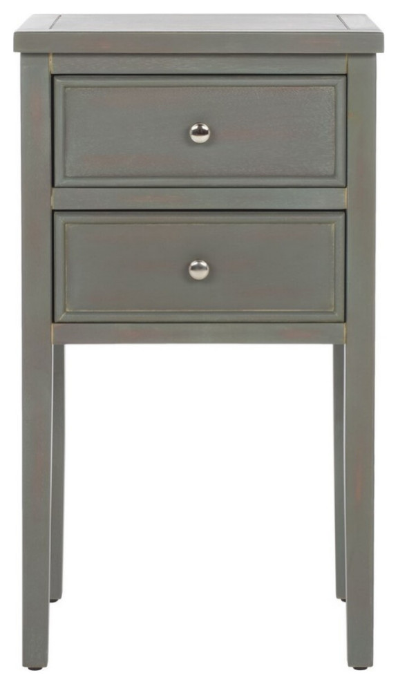 Ibis End Table With Storage Drawers Ash Gray   Transitional   Side Tables And End Tables   by AED Luxury Home Decor  Houzz