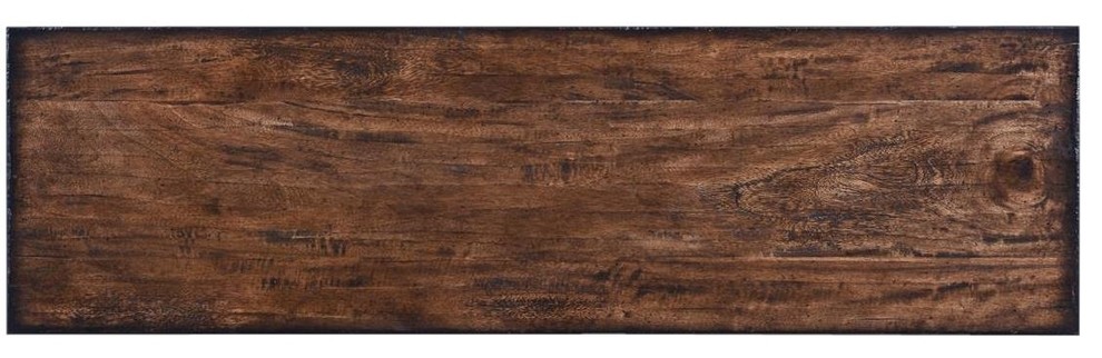 Console Table Cambridge Rustic Pecan Distressed Solid Wood Old World   Traditional   Console Tables   by EuroLuxHome  Houzz