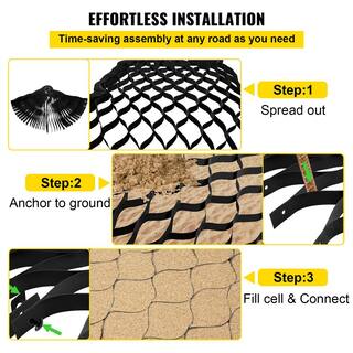 VEVOR Gravel Grid 9 ft. W x 17 ft. L x 2 in. H Geocell Ground Grid 1885 LBS Per Sq Patio Ground Grid Paver for Slope Driveways TGGS22CM-H5000001V0