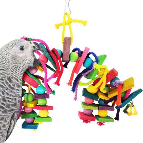 SunGrow Rainbow Foraging Chew Blocks Parakeet and Birds Toys