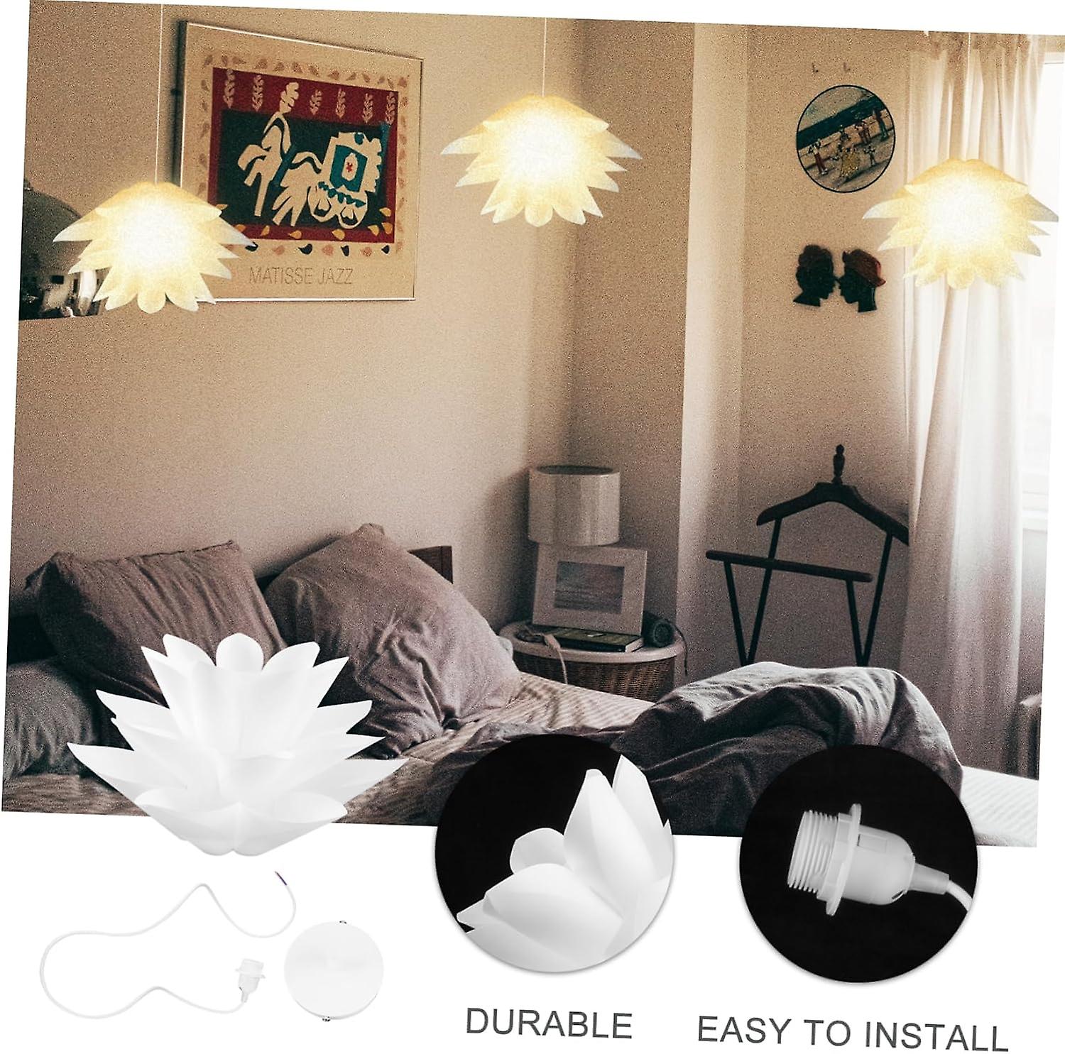 Lotus Flower Decor Ceiling Lamp - White Hanging Pendant Chandelier